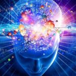 Blue head with energy brain